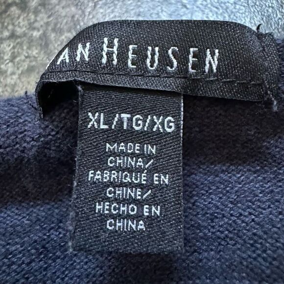 Van Heusen Men’s Preppy Style Sweater Size XL 100% Cotton Diamond Shape Graphic - Picture 5 of 7